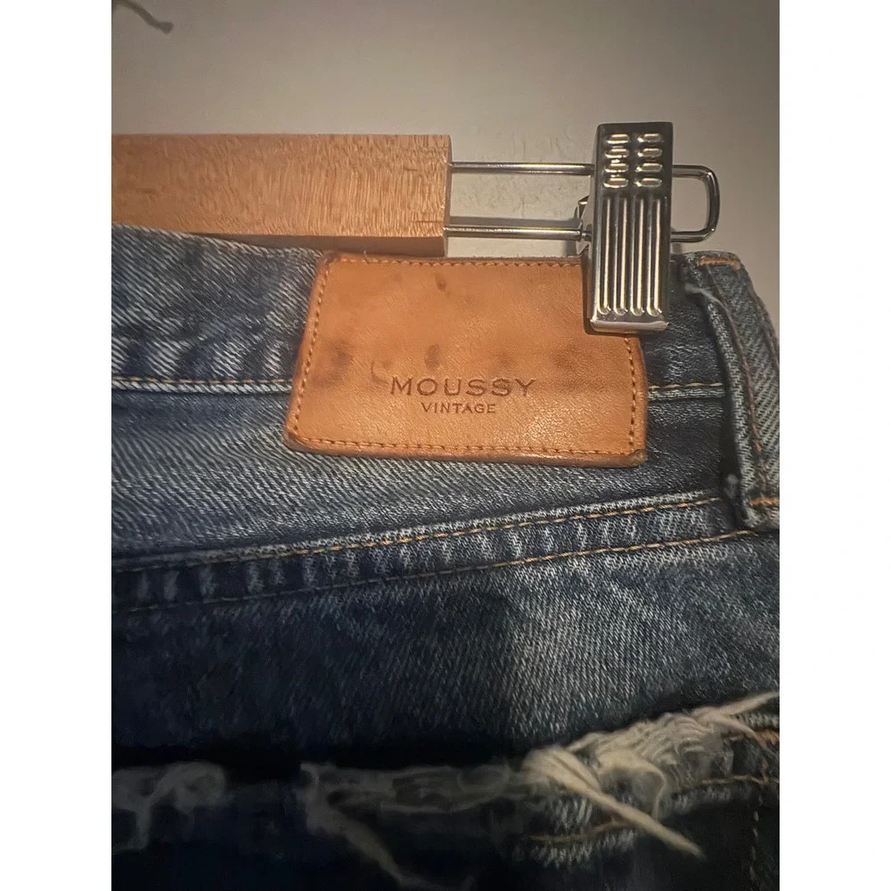 Moussy Vintage Distressed Medium Wash Straight Leg Jeans Size 25 - Picture 8 of 11